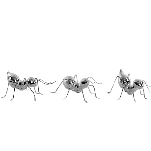 Hormiga Resina Plateado 23 x 16 x 11 cm